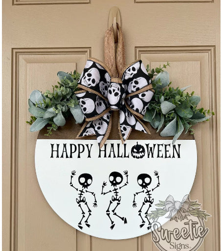 Halloween Ghost Skull BOO Skeletons Doorplate Decoration Pendant