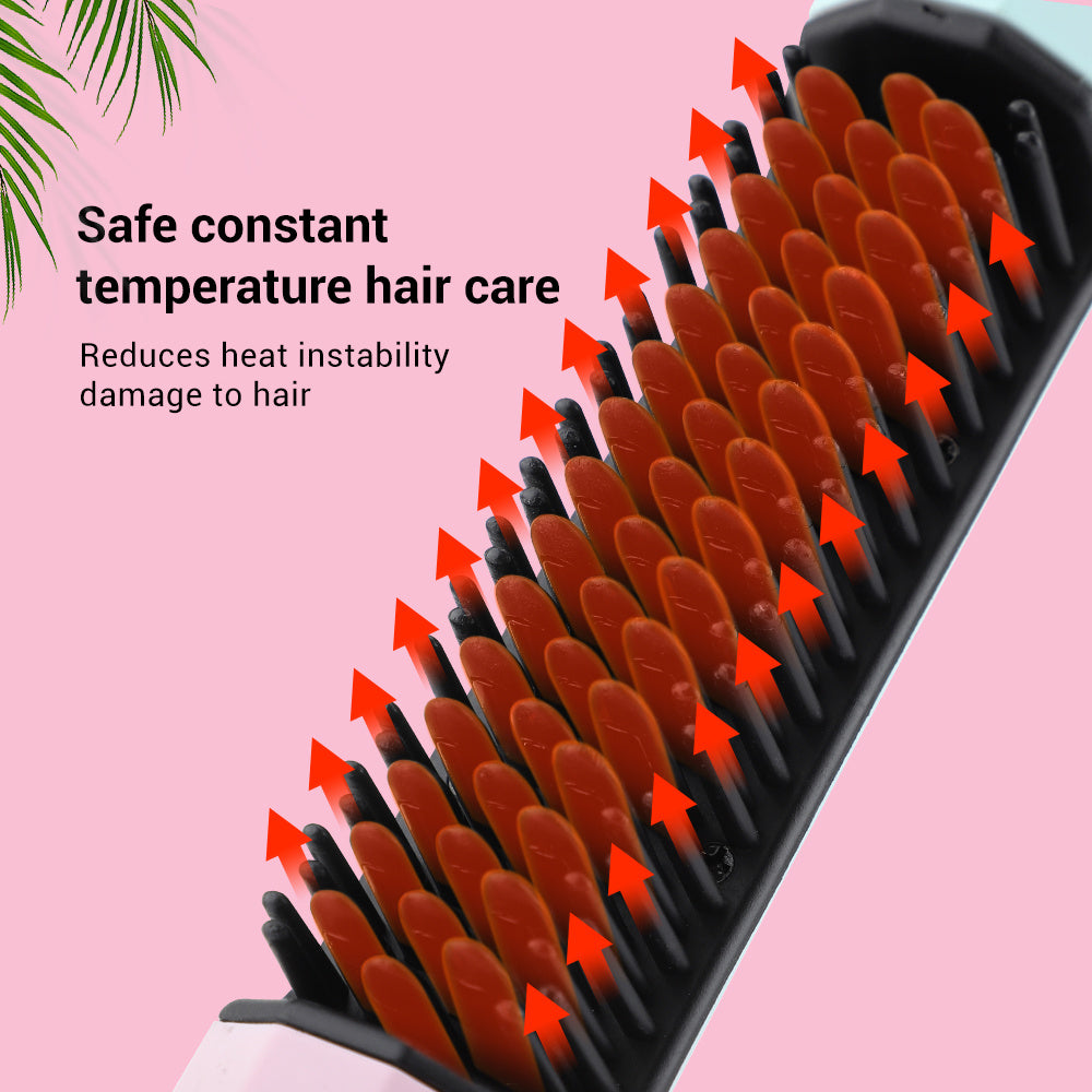 Hair Straightening Comb, Rechargeable Wireless Dual-purpose Travel Portable USB Charging