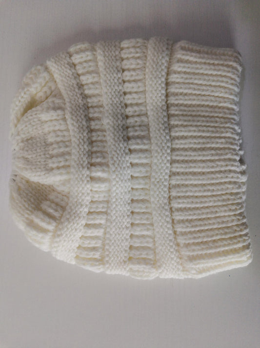 Knitted Wool Ponytail Hat