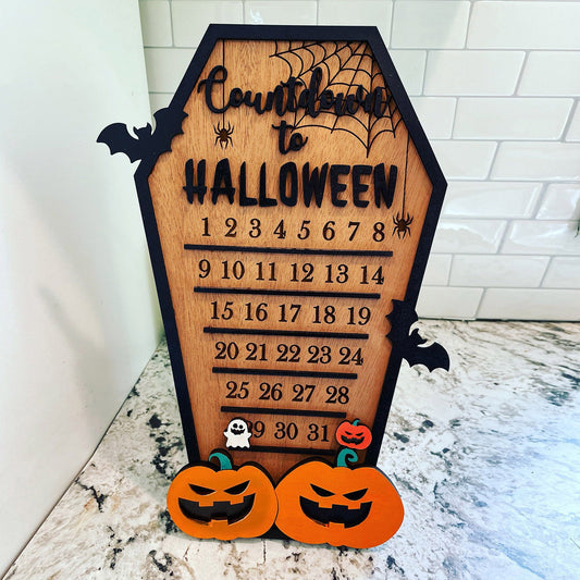 Wooden Halloween Countdown Calendar Decoration