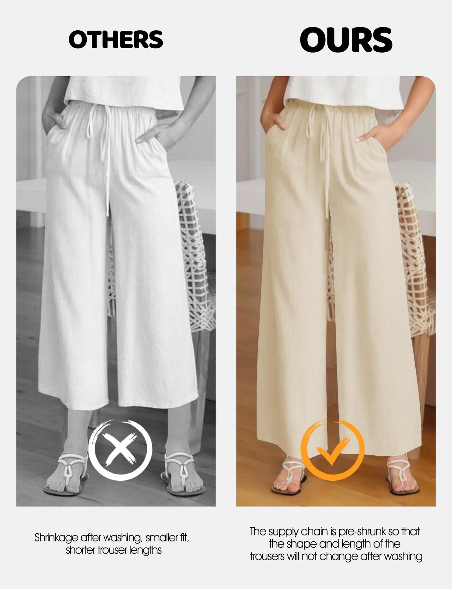 Buauty Wide Leg Linen Pants Women Plus Size Palazzo Pants High Waisted Lounge Pants Casual Comfy Flowy Beach Summer Trousers Lakeblue