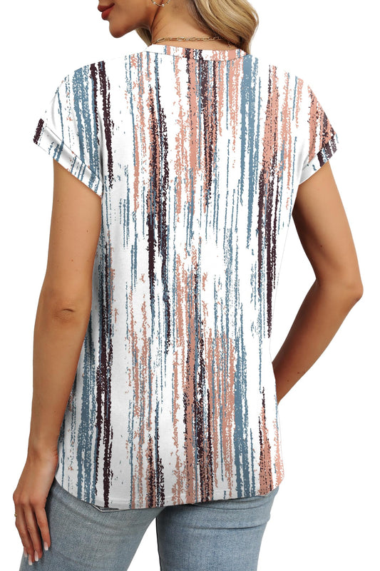 Alaroo White Tshirts Shirts for Women Summer Tops for Women Trendy Blouses Print 11 S