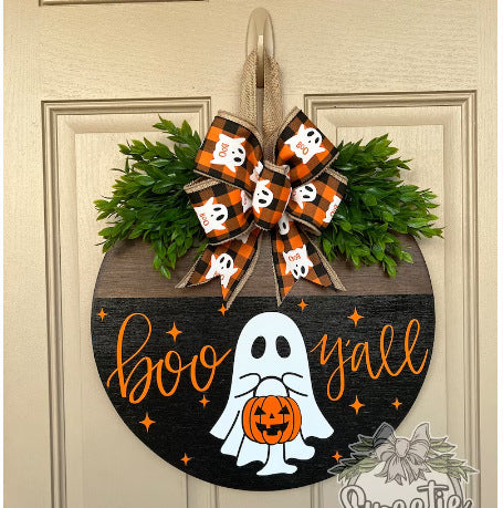 Halloween Ghost Skull BOO Skeletons Doorplate Decoration Pendant