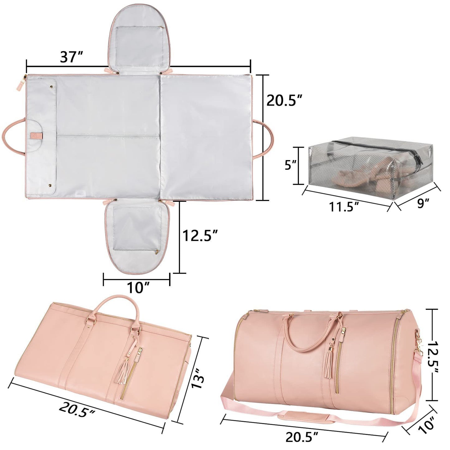 Duffle Bag, Large Capacity Travel Handbag Folding Suit Bag Waterproof Clothes Totes