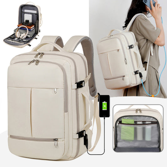 Business Travel Backpack Large Capacity Women Men Multiple Pockets And Zippers Versatile Computer Bags