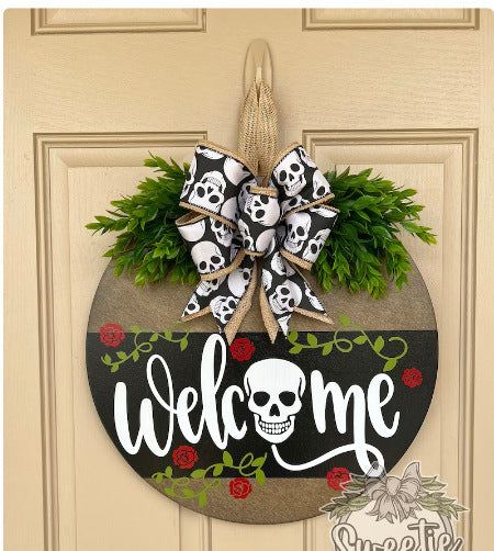 Halloween Ghost Skull BOO Skeletons Doorplate Decoration Pendant