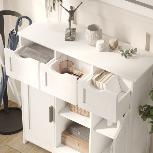 Storage Cabinet Wooden Floor Drawers Shelves Storage, Accent Cabinet For Kitchen Entry