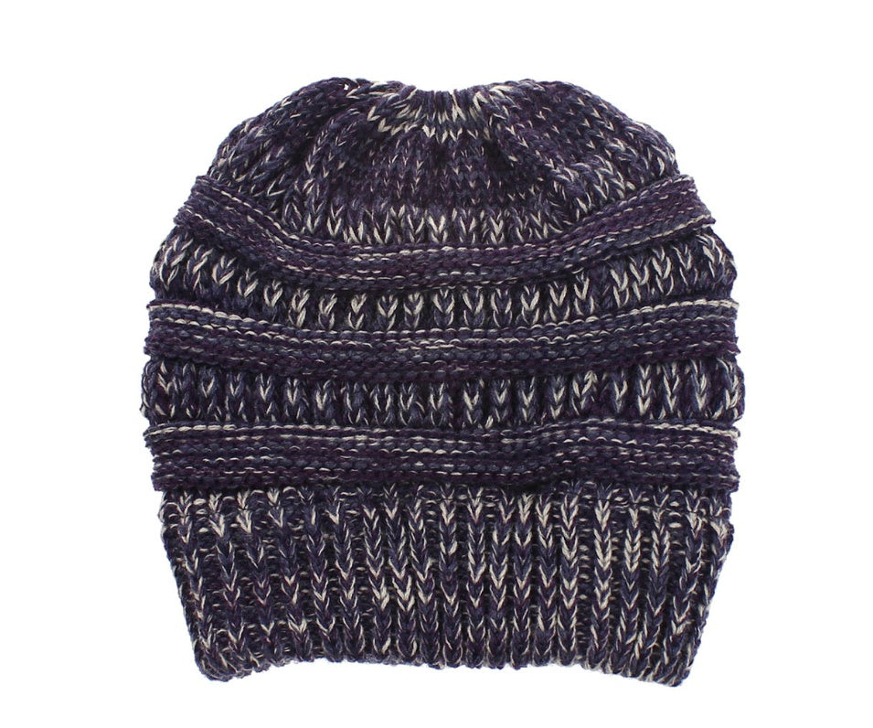 Knitted Wool Ponytail Hat