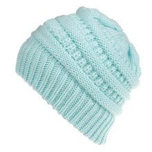 Knitted Wool Ponytail Hat