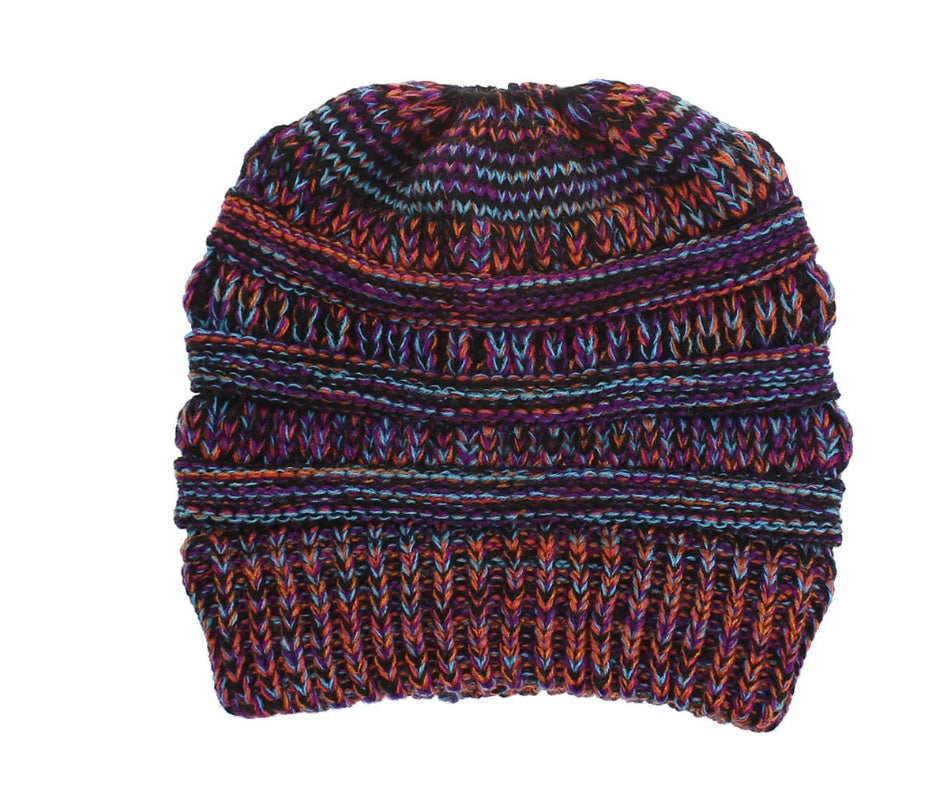 Knitted Wool Ponytail Hat