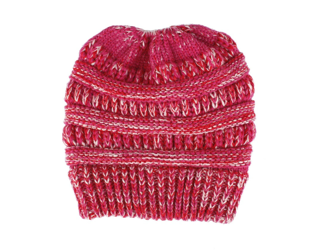 Knitted Wool Ponytail Hat