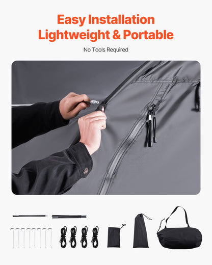 Outdoor Bike Storage Tent Fan-Shaped Waterproof Bike Tent For 1 To 2 Bikes