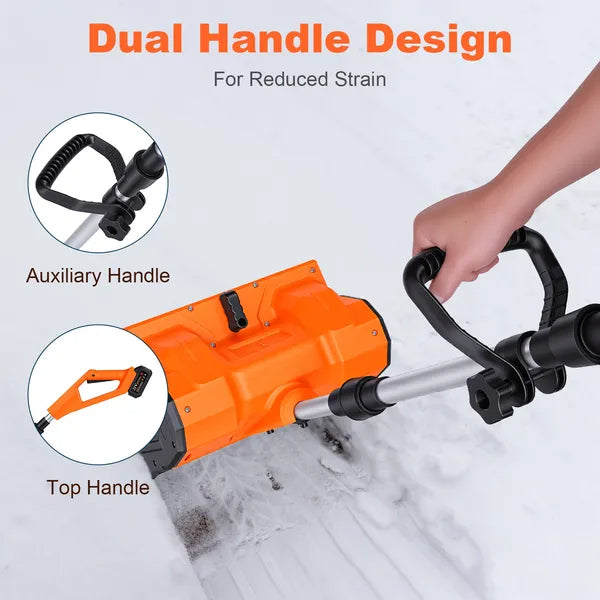 500W 21V 11In Cordless Snow Shovel Foldable Battery Powered Snow Thrower With Directional Plates Rechargeable Battery Gloves Goggles For Patio Driveway