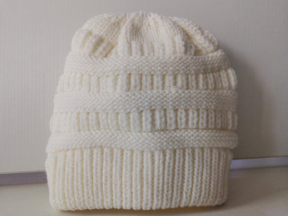 Knitted Wool Ponytail Hat