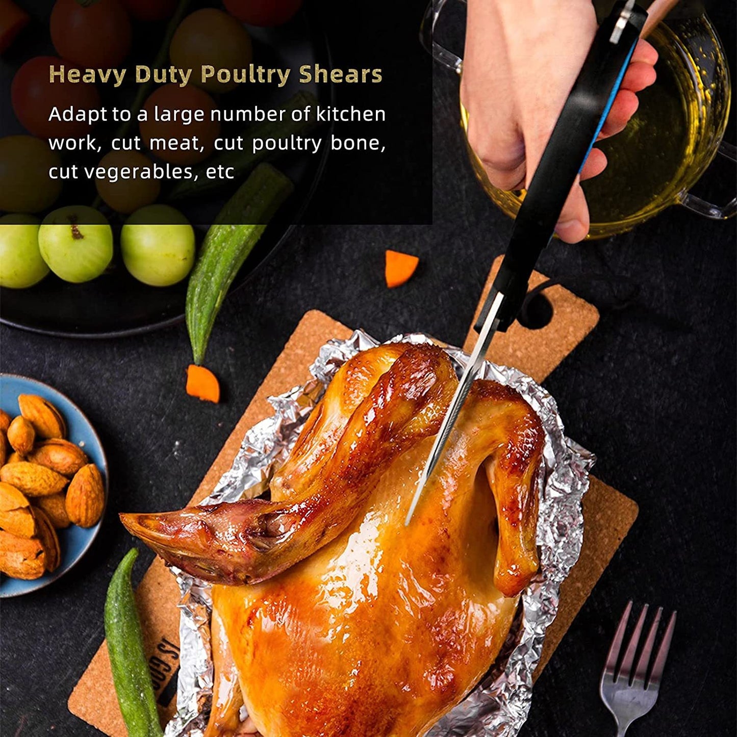 Kitchen Shears Scissors Cookit Heavy Duty Stainless Steel Chef Utility Poultry Fish Meat Vegetables