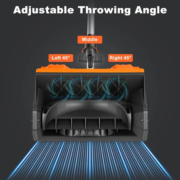 500W 21V 11In Cordless Snow Shovel Foldable Battery Powered Snow Thrower With Directional Plates Rechargeable Battery Gloves Goggles For Patio Driveway