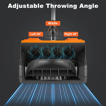 500W 21V 11In Cordless Snow Shovel Foldable Battery Powered Snow Thrower With Directional Plates Rechargeable Battery Gloves Goggles For Patio Driveway