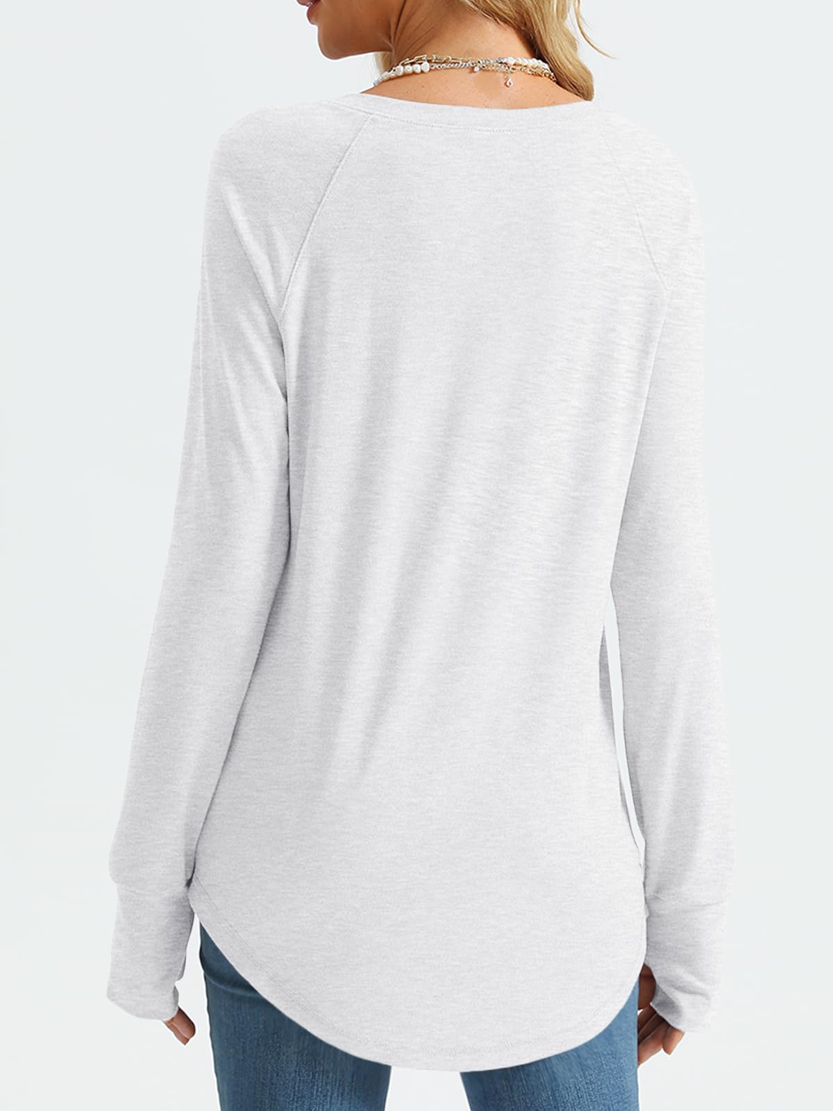 AUTOMET Womens Long Sleeve Shirts Crew Neck Casual Tshirts Fall Fashion Tops Loose Fit Lightweight Y2k Outfits Clothes White S