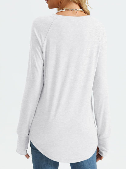 AUTOMET Womens Long Sleeve Shirts Crew Neck Casual Tshirts Fall Fashion Tops Loose Fit Lightweight Y2k Outfits Clothes White S