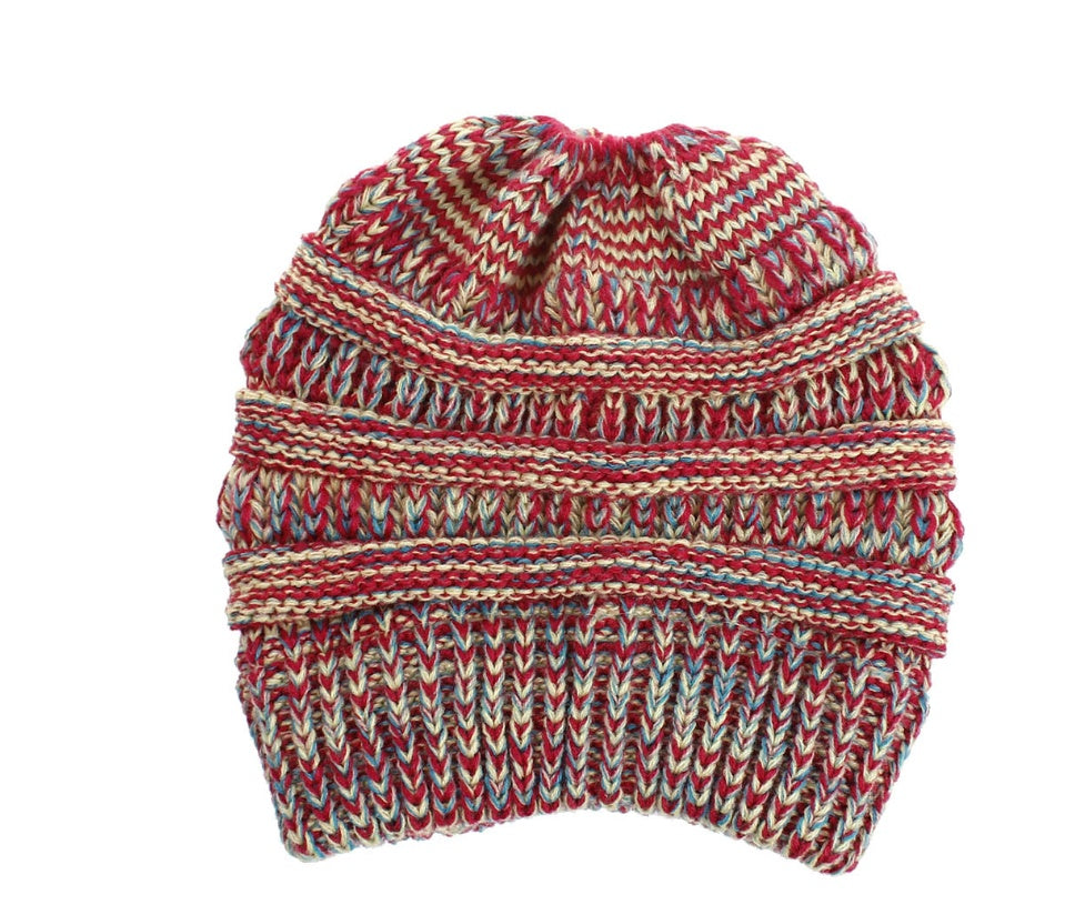Knitted Wool Ponytail Hat