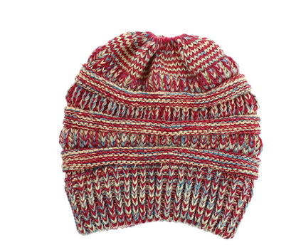 Knitted Wool Ponytail Hat