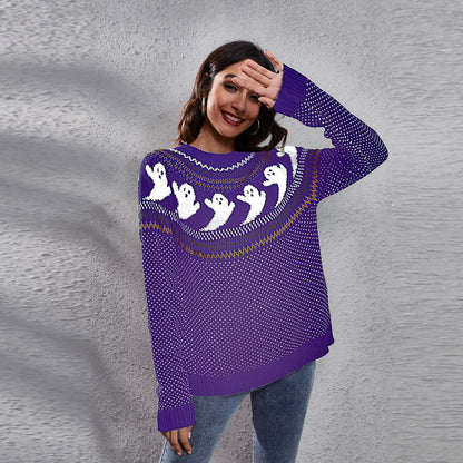 Halloween Ghost Polka Dot Pullover Sweater Autumn And Winter Loose Long-sleeved Knitted