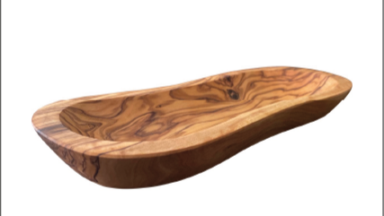 Olive Wood Multi-Functional Bowl Made of Original Mediterranean Olive Wood, Handcrafted, Sustainable