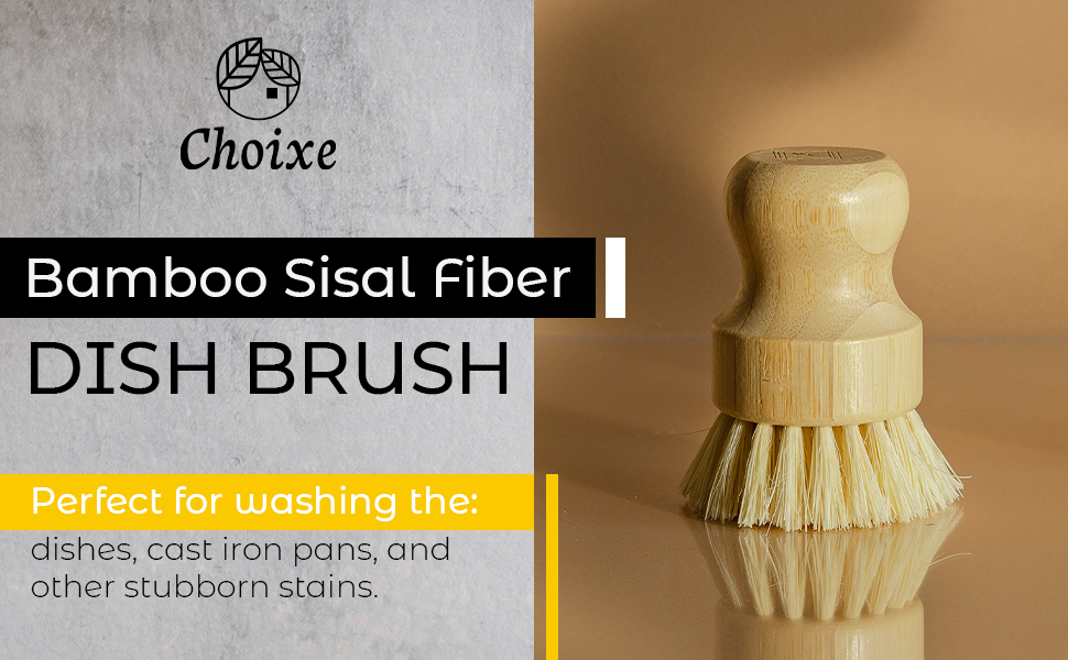 Bamboo Sisal Fiber Dish Brush 100% Natural Eco-Friendly