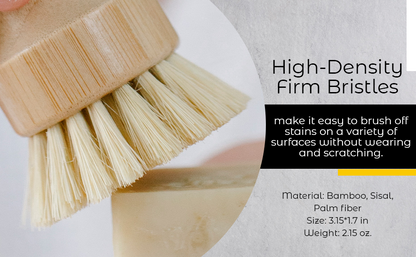 Bamboo Sisal Fiber Dish Brush 100% Natural Eco-Friendly