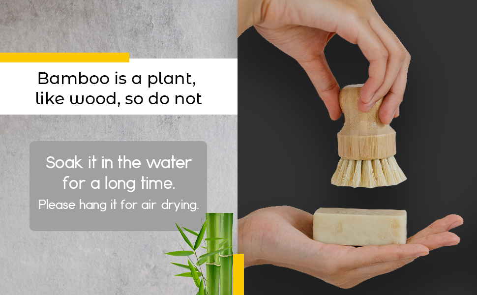 Bamboo Sisal Fiber Dish Brush 100% Natural Eco-Friendly
