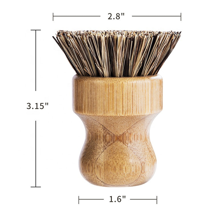 Bamboo Sisal Fiber Dish Brush 100% Natural Eco-Friendly