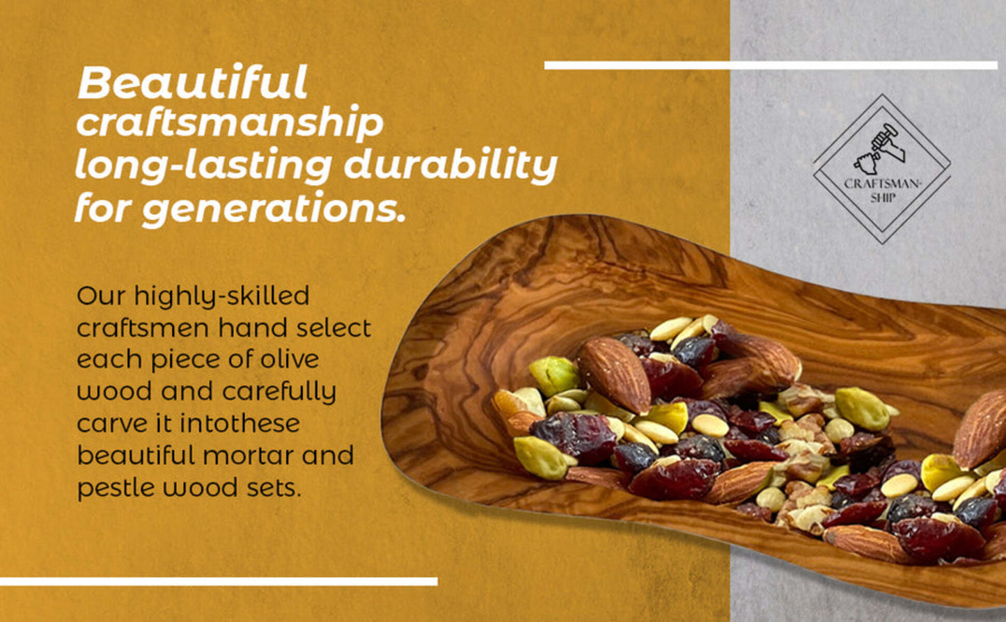 Olive Wood Multi-Functional Bowl Made of Original Mediterranean Olive Wood, Handcrafted, Sustainable