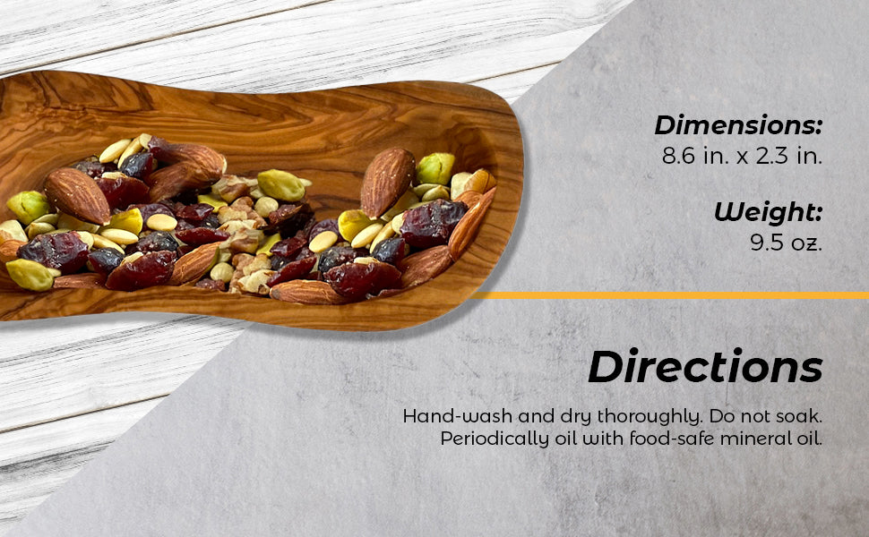 Olive Wood Multi-Functional Bowl Made of Original Mediterranean Olive Wood, Handcrafted, Sustainable