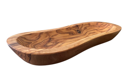 Olive Wood Multi-Functional Bowl Made of Original Mediterranean Olive Wood, Handcrafted, Sustainable