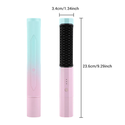 Hair Straightening Comb, Rechargeable Wireless Dual-purpose Travel Portable USB Charging