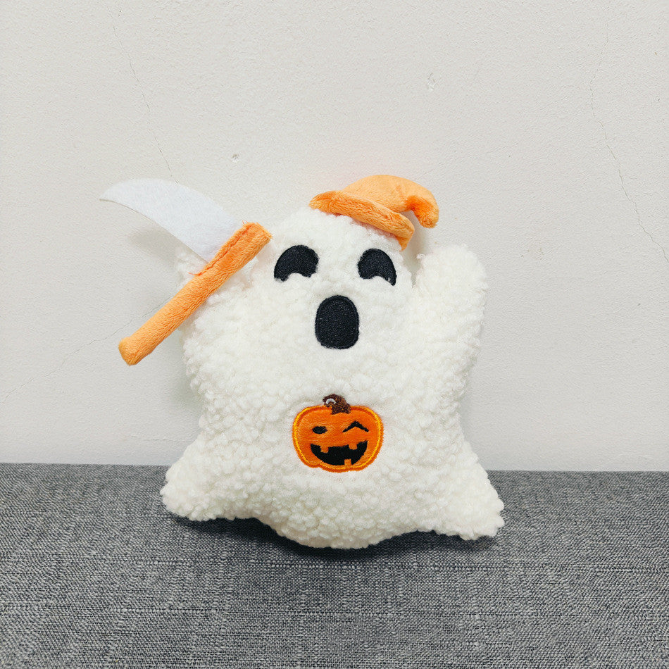 Gus The Ghost With Pumpkin Pillow Halloween Pumpkin Ghosts Doll Plush Throw Pillow Cushion Home Accessories Gifts