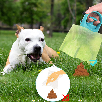 Portable Lightweight Dog Pooper Scooper, Built-in Poop Bag Dispenser, Eight-claw Shovel