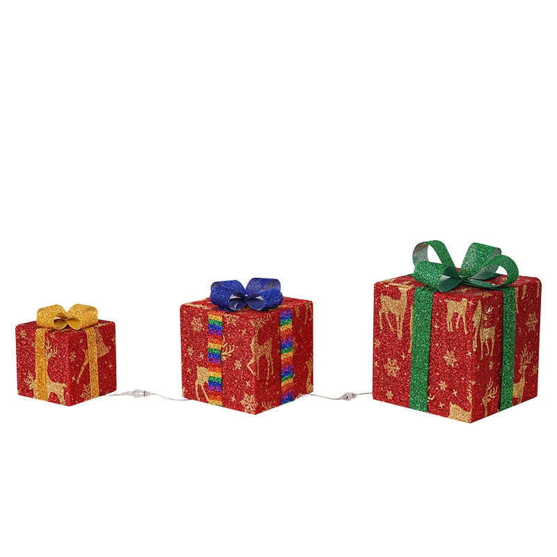Lighted Indoor Outdoor Christmas Decorations, Gift Boxes