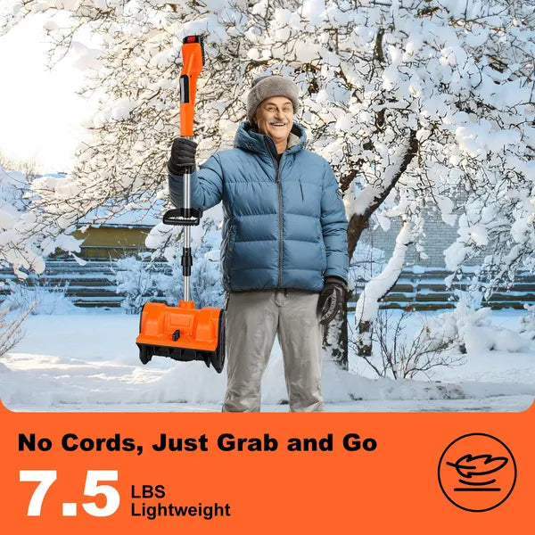 500W 21V 11In Cordless Snow Shovel Foldable Battery Powered Snow Thrower With Directional Plates Rechargeable Battery Gloves Goggles For Patio Driveway