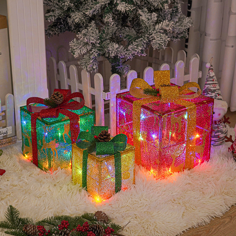 Lighted Indoor Outdoor Christmas Decorations, Gift Boxes